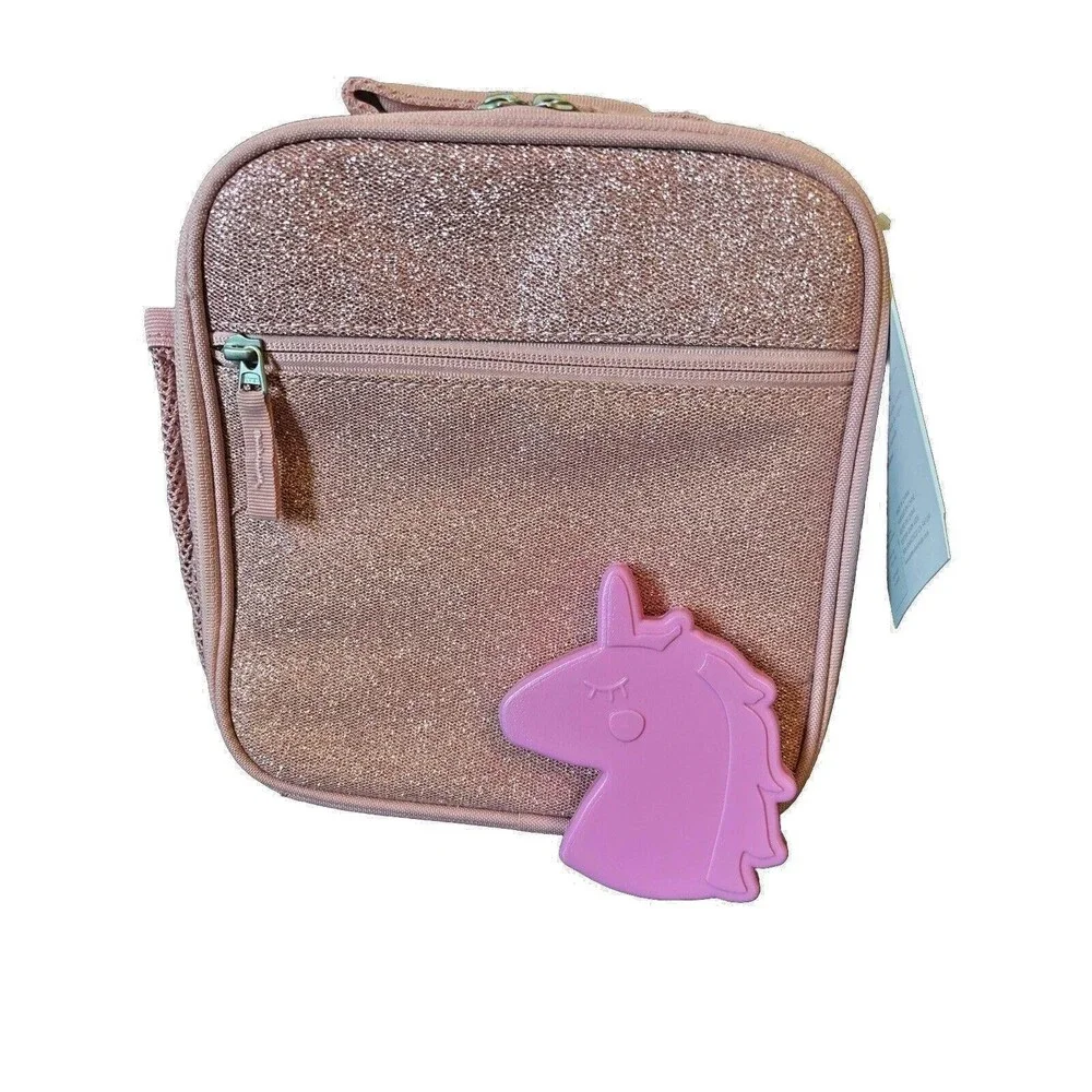 Pottery Barn LUNCH BOX BAG School Glitter+ Unicorn Barbie girl Travel SET h